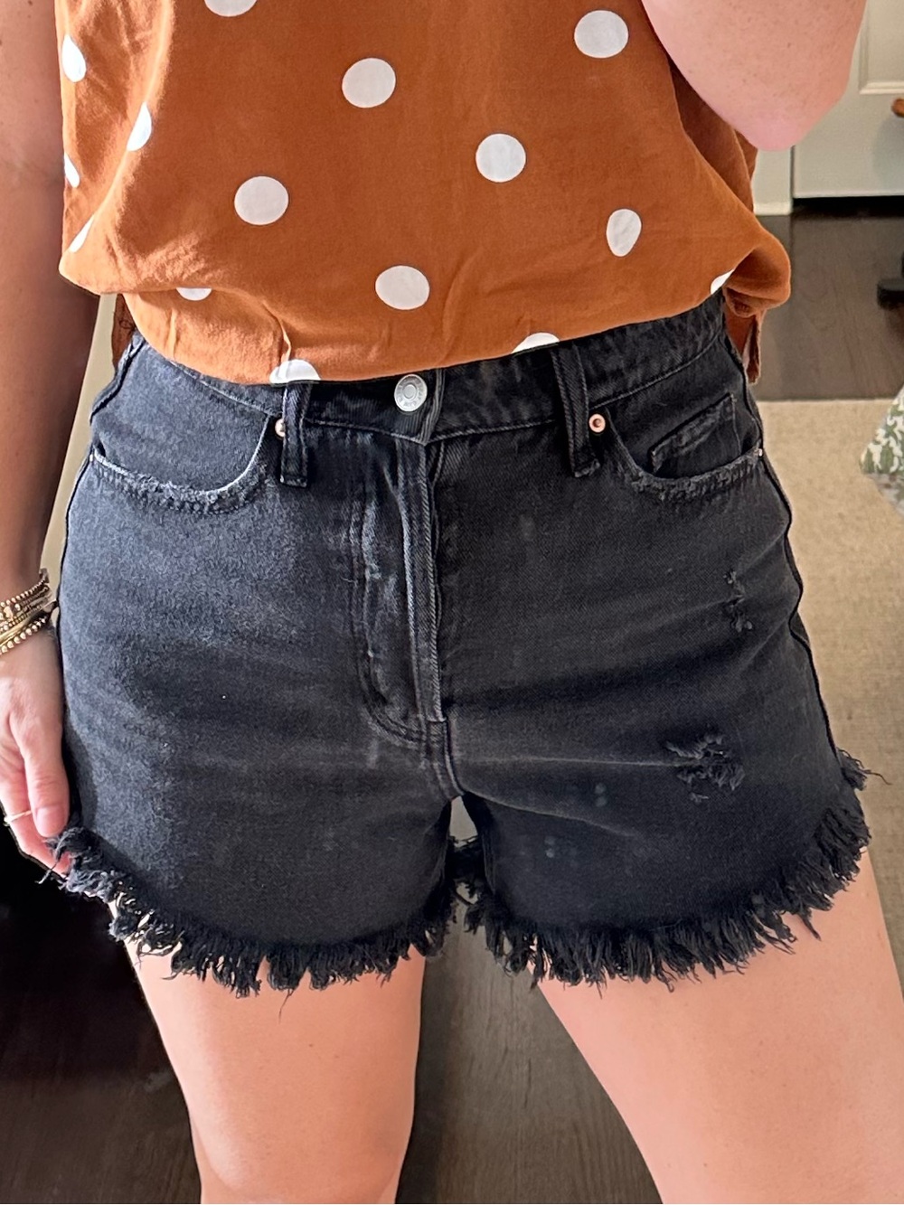Wild Fable Highest Rise Black Denim Shorts Size 4
